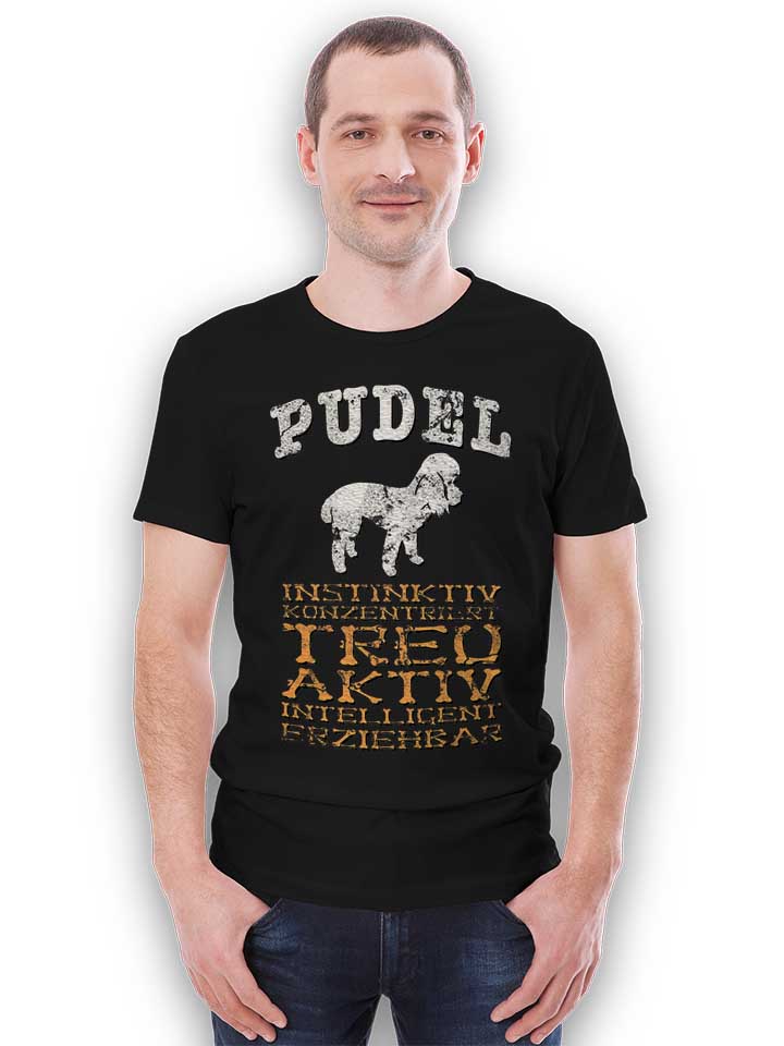 hund-pudel-t-shirt schwarz 2