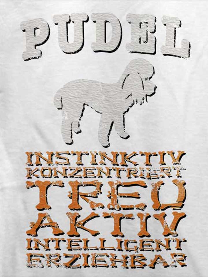 hund-pudel-t-shirt weiss 4
