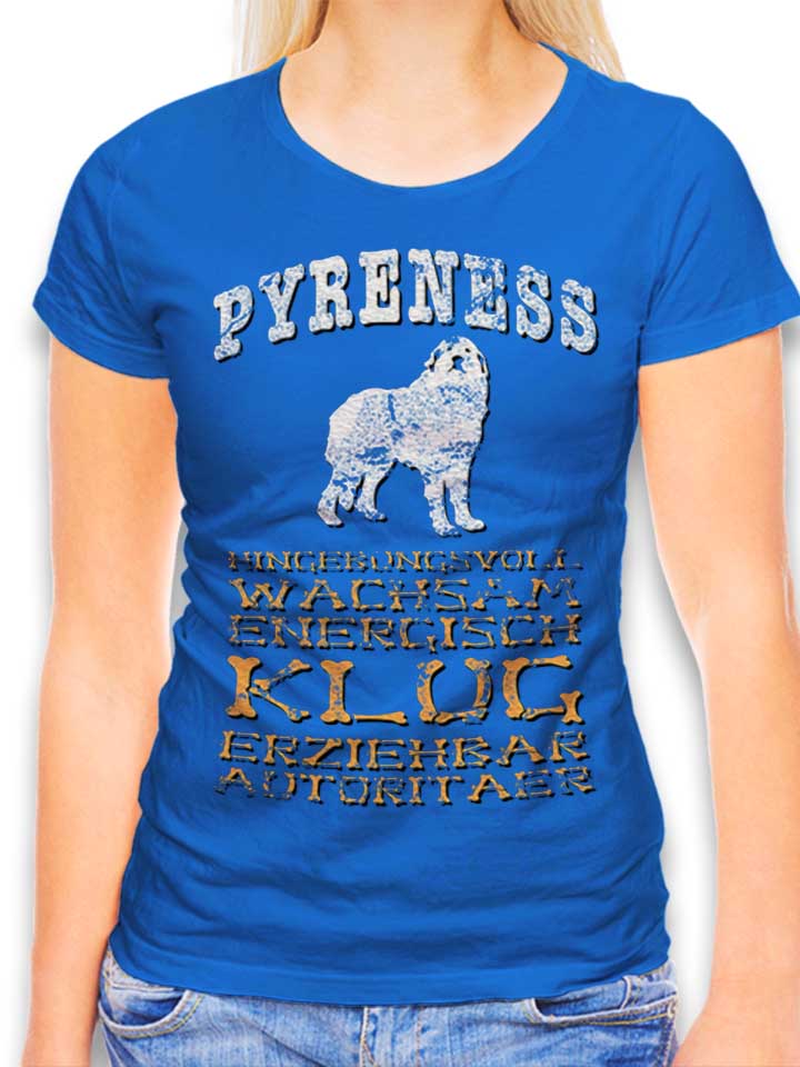 Hund Pyreness Damen T-Shirt royal L