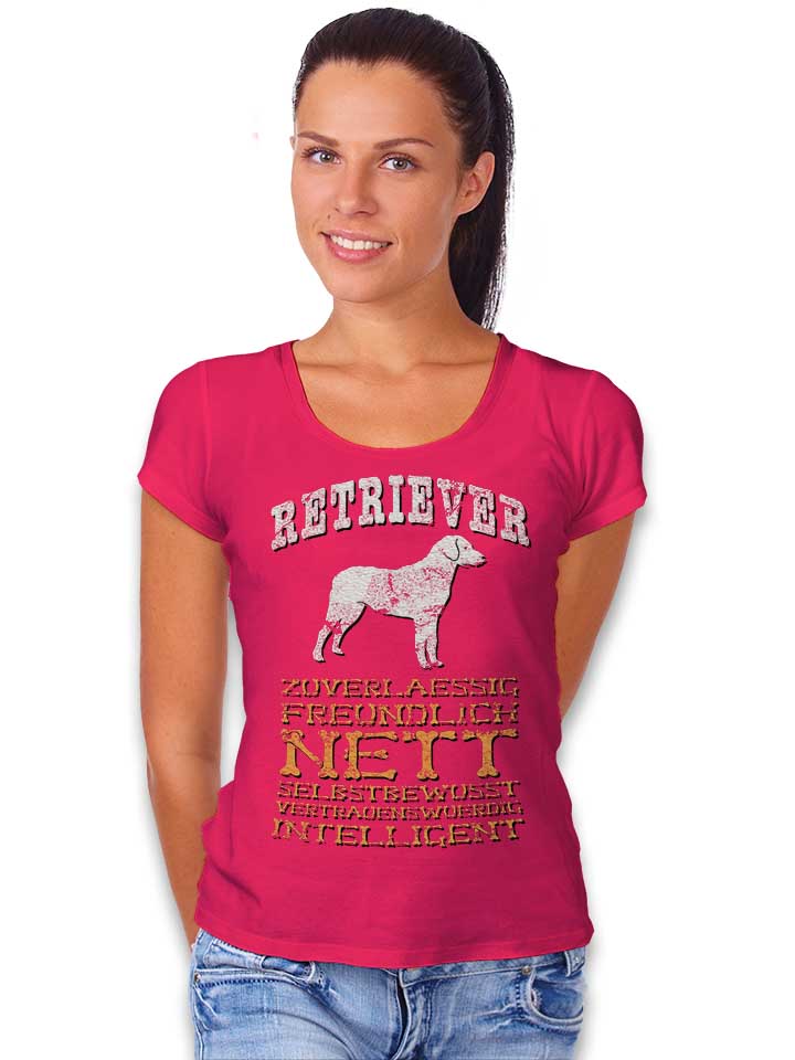 hund-retriever-damen-t-shirt fuchsia 2