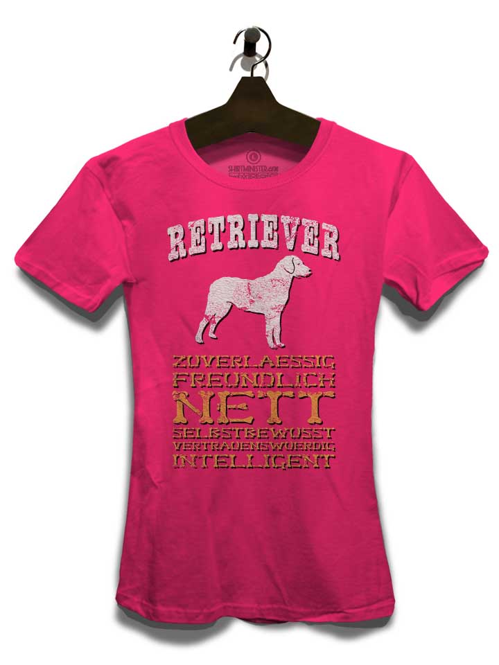 hund-retriever-damen-t-shirt fuchsia 3