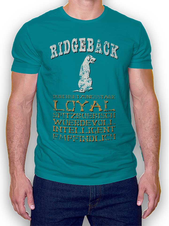 Hund Ridgeback T-Shirt turquoise L