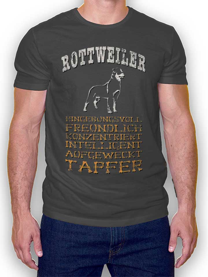 Hund Rottweiler T-Shirt gris-fonc L