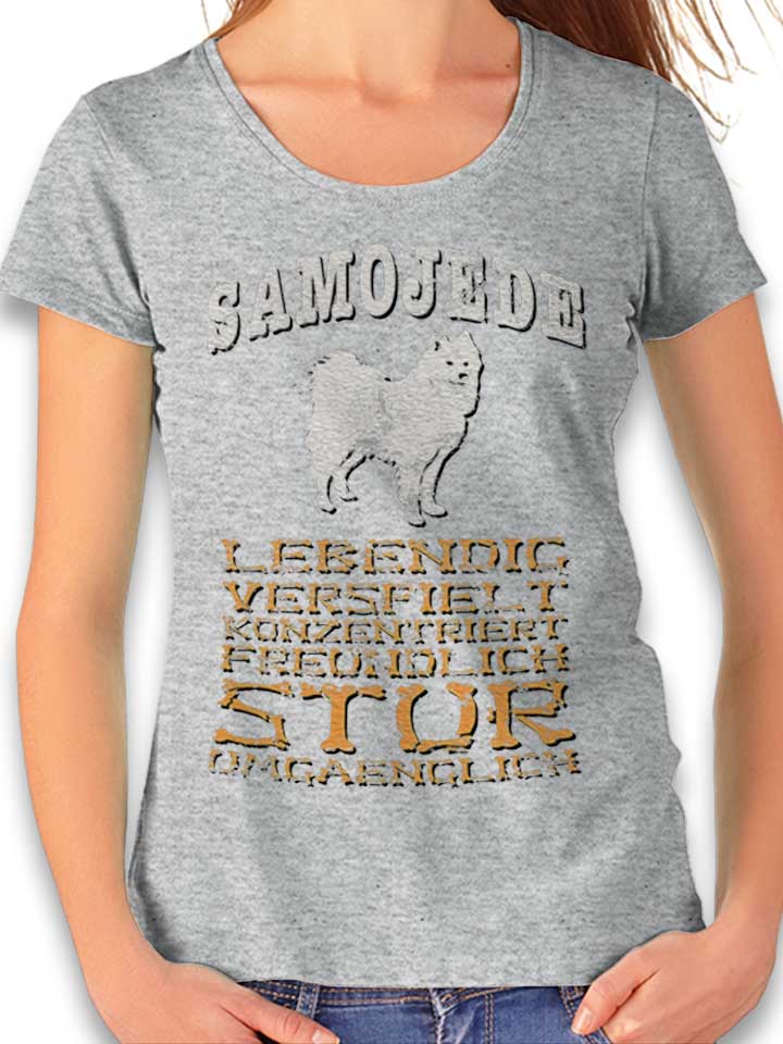 Hund Samojede Womens T-Shirt heather-grey L
