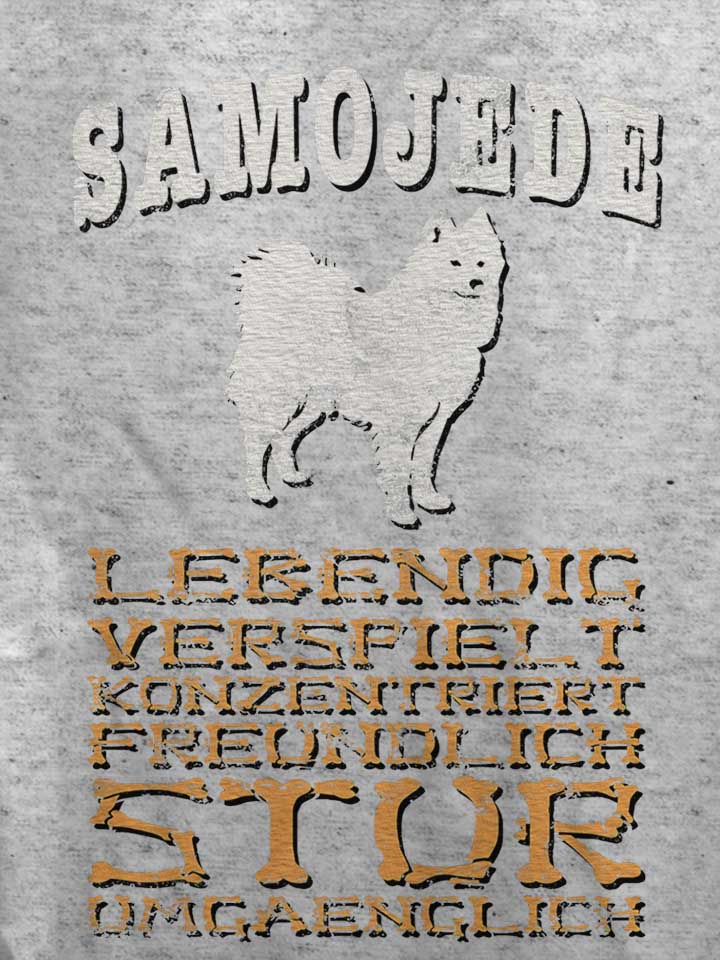 hund-samojede-damen-t-shirt grau-meliert 4