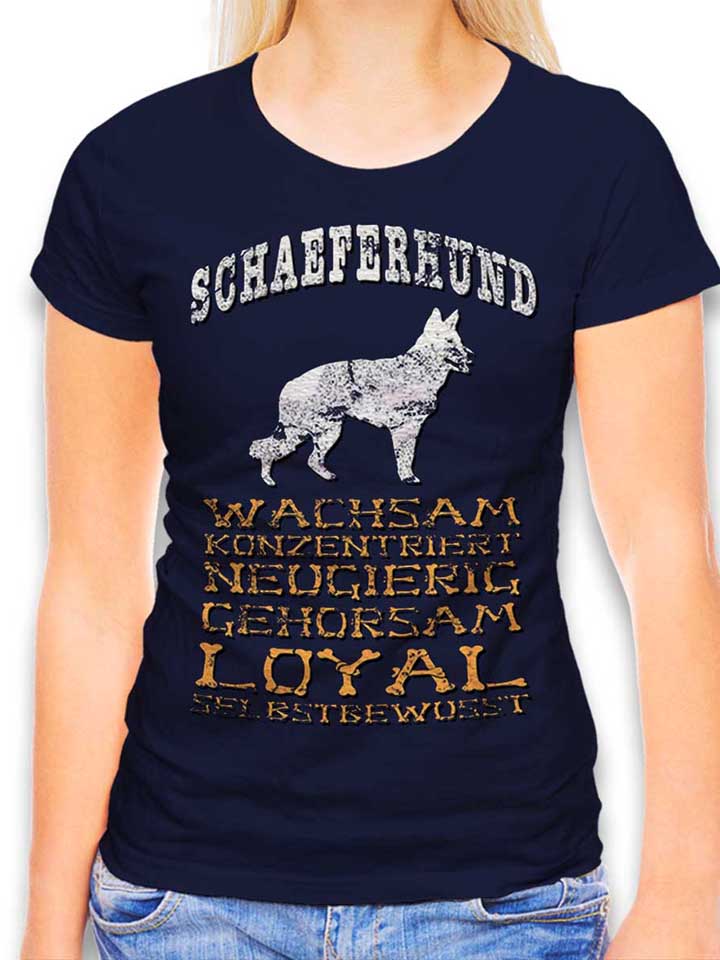 hund-schaeferhund-damen-t-shirt dunkelblau 1