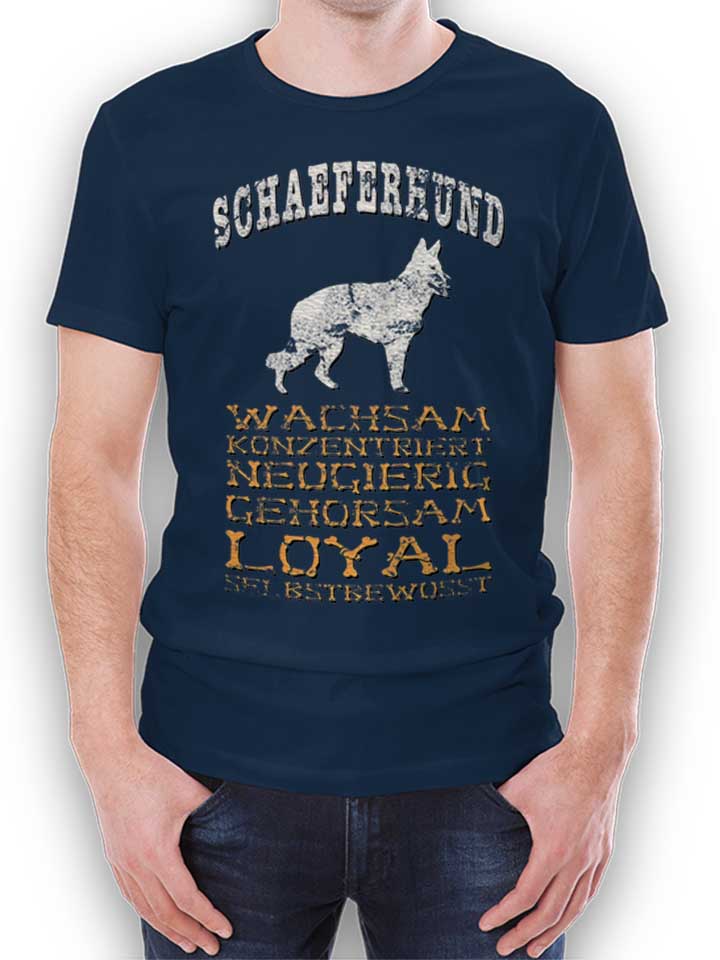 hund-schaeferhund-t-shirt dunkelblau 1