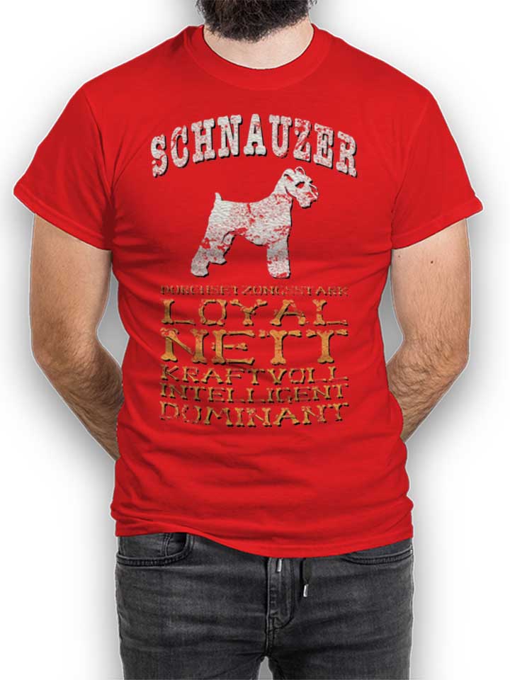 Hund Schnauzer T-Shirt rosso L