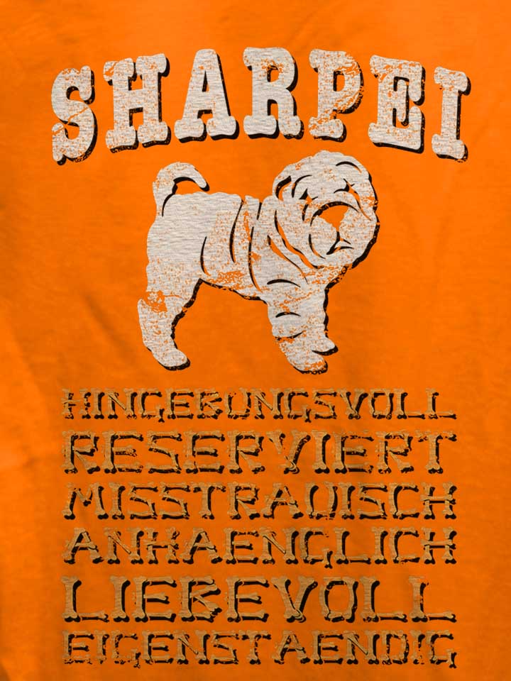 hund-sharpei-damen-t-shirt orange 4