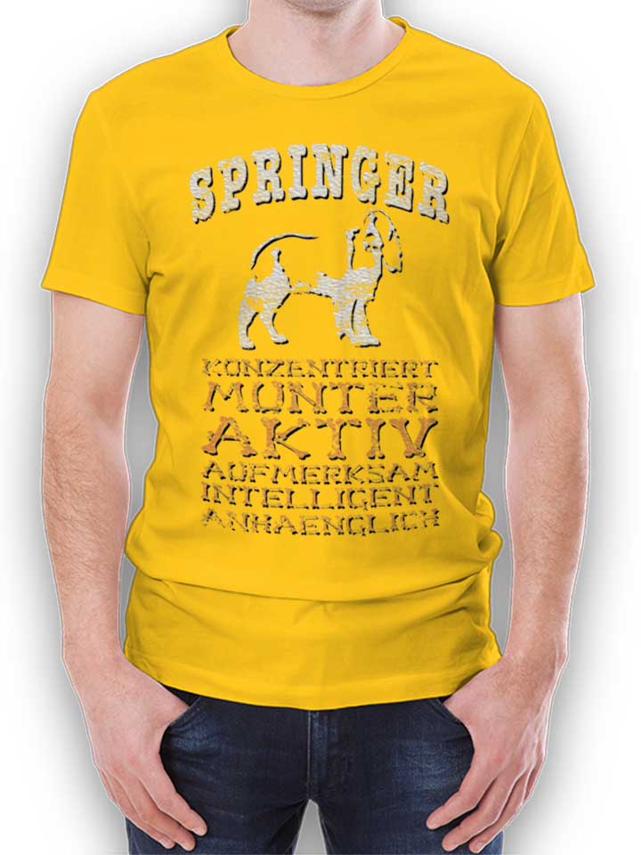 Hund Springer T-Shirt gelb L