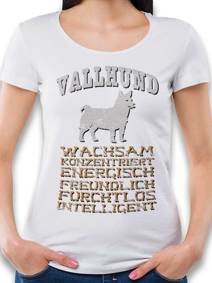 hund-vallhund-damen-t-shirt weiss 1