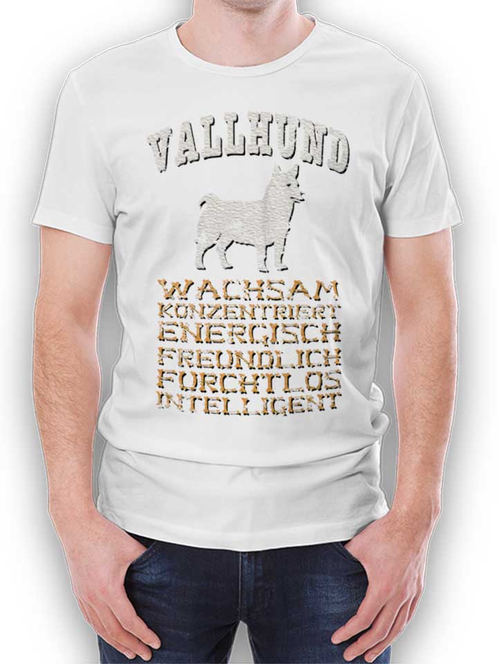 Hund Vallhund T-Shirt weiss L