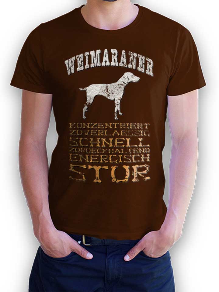 Hund Weimaraner T-Shirt marrone L