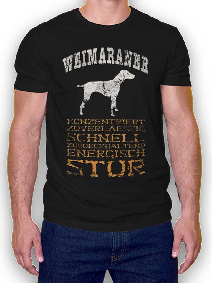 Hund Weimaraner T-Shirt nero L