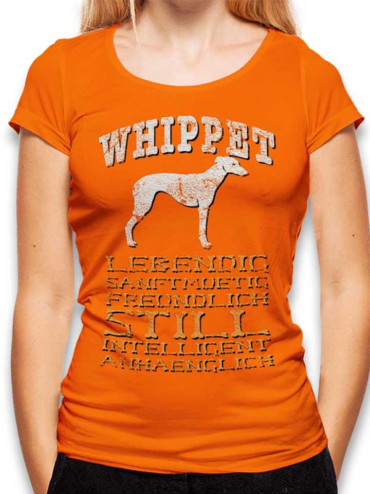 Hund Whippet Damen T-Shirt orange L