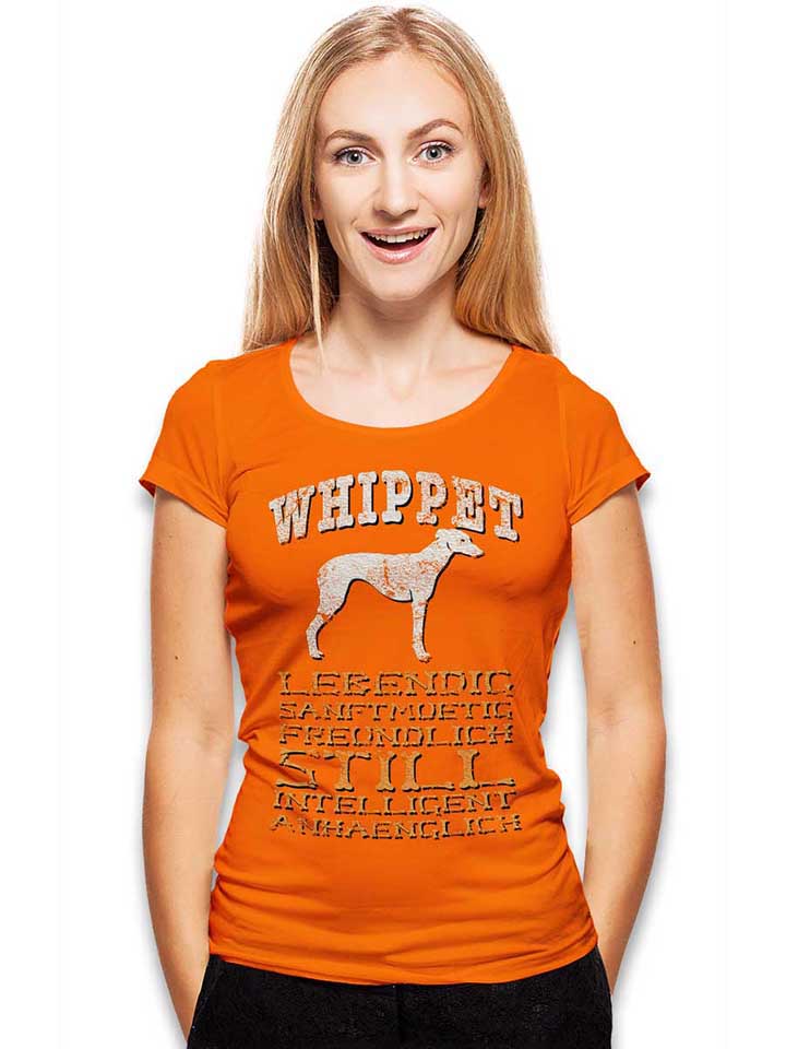 hund-whippet-damen-t-shirt orange 2