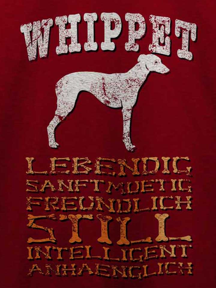 hund-whippet-t-shirt bordeaux 4