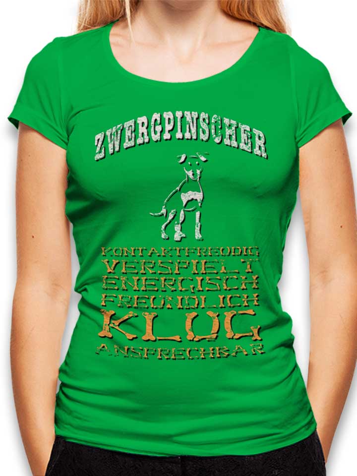 Hund Zwergpinscher T-Shirt Femme vert L