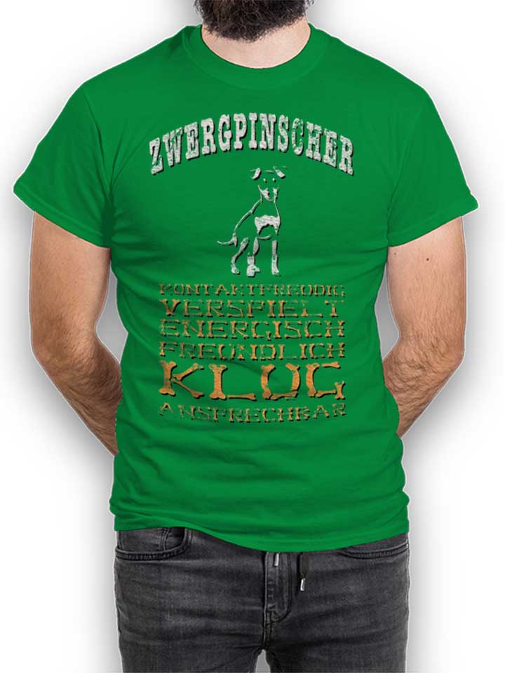 Hund Zwergpinscher T-Shirt green L