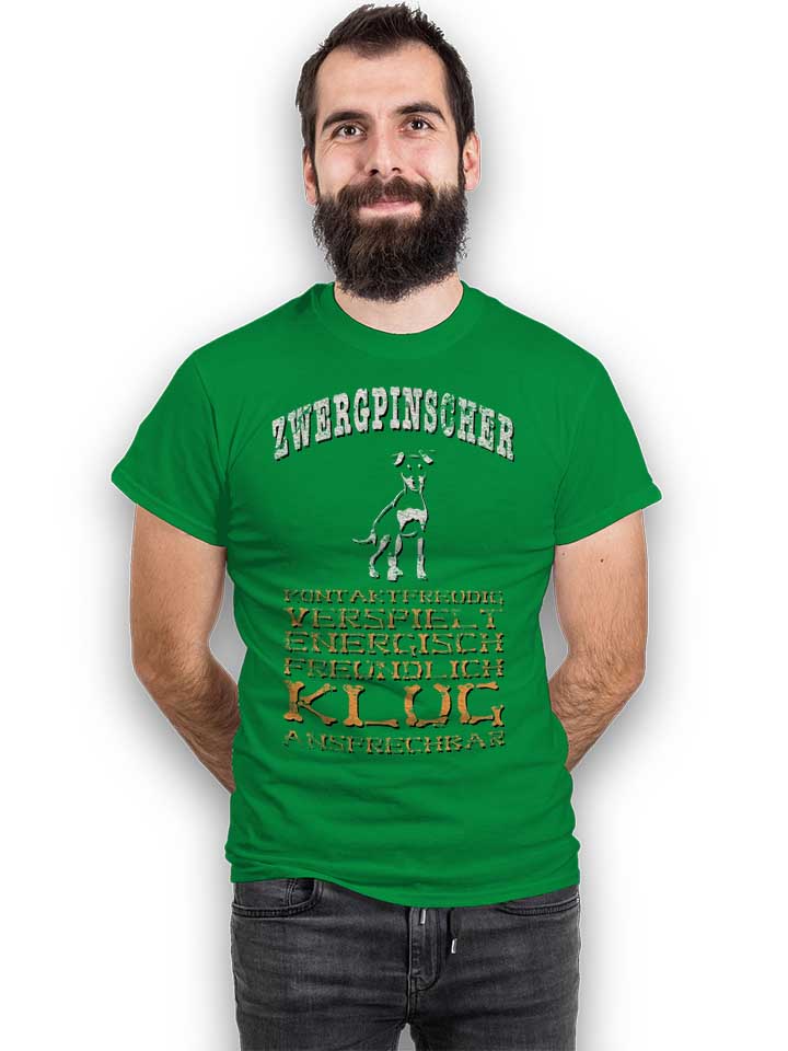 hund-zwergpinscher-t-shirt gruen 2