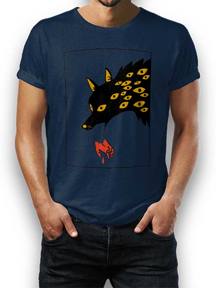hungry-wolf-02-t-shirt dunkelblau 1