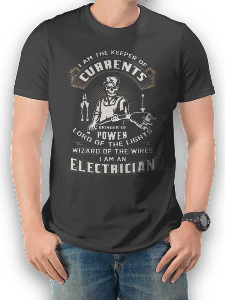 I Am An Electrician T-Shirt grigio-scuro L