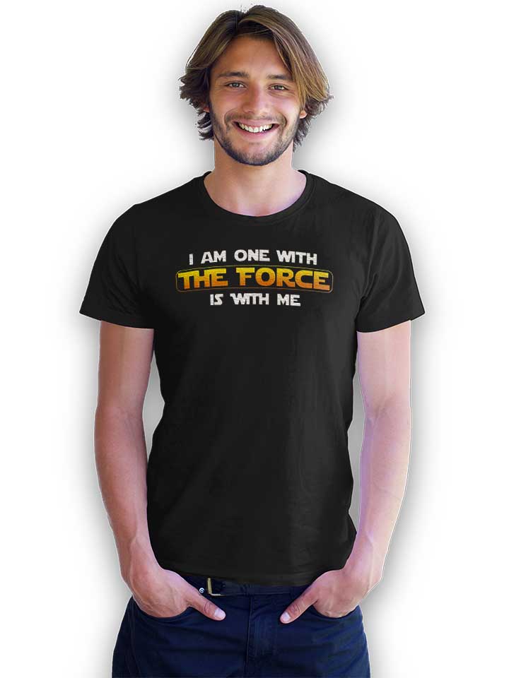 i-am-one-with-the-force-t-shirt schwarz 2