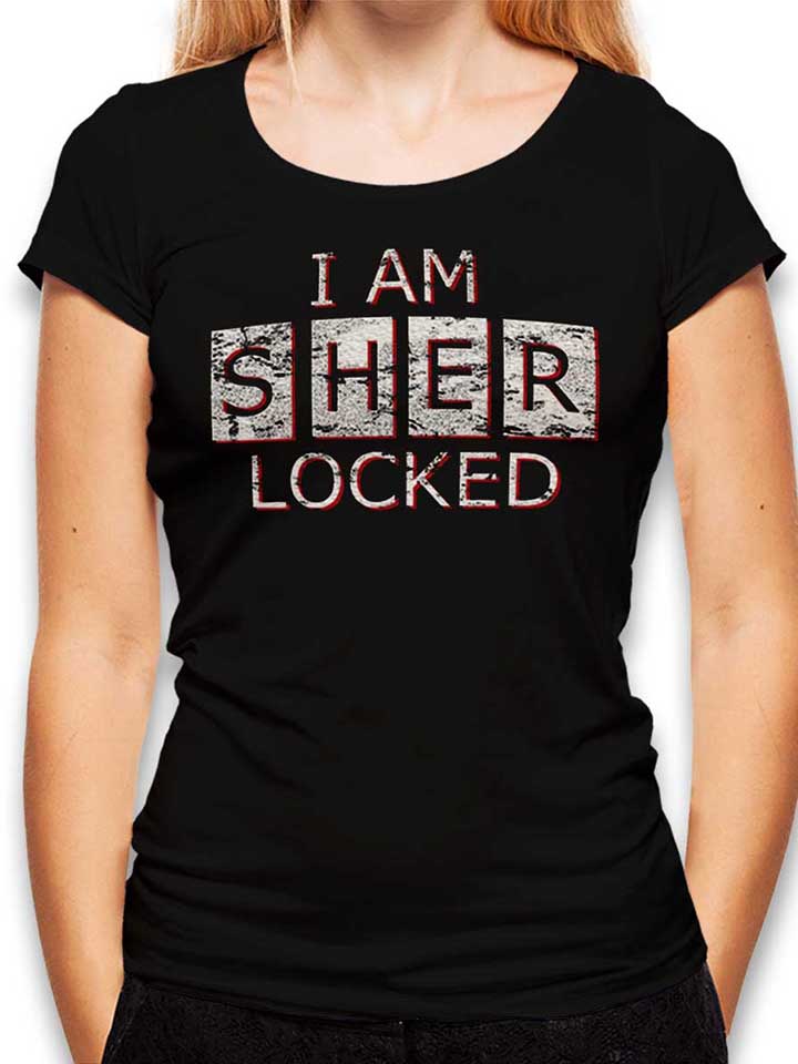 I Am Sherlocked Vintage Damen T-Shirt schwarz L