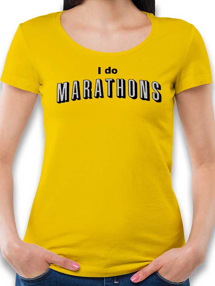 I Do Marathons Damen T-Shirt gelb L