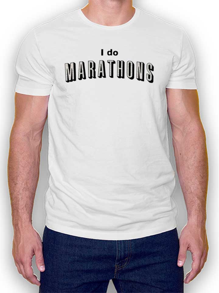 I Do Marathons T-Shirt bianco L