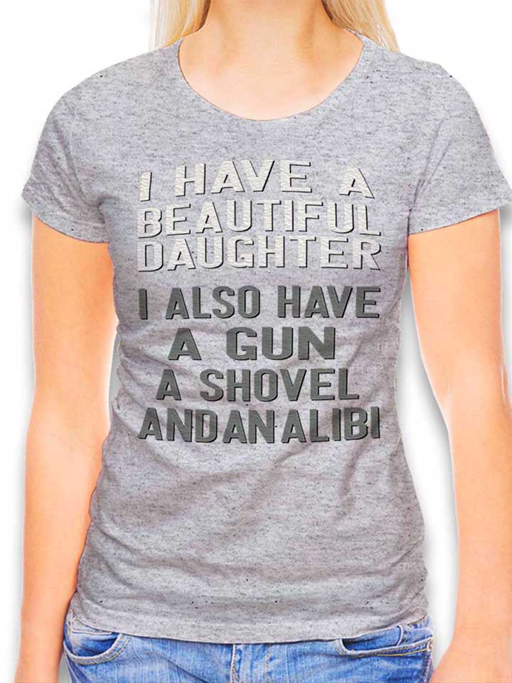 I Have A Beautiful Daughter Damen T-Shirt grau-meliert L
