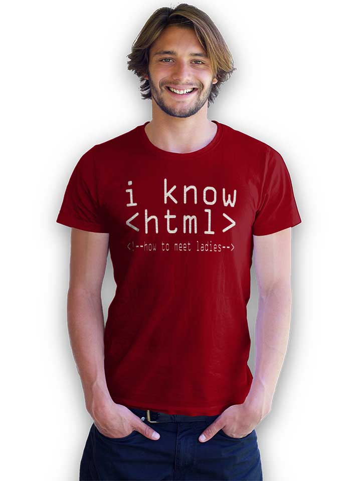 i-know-html-t-shirt bordeaux 2