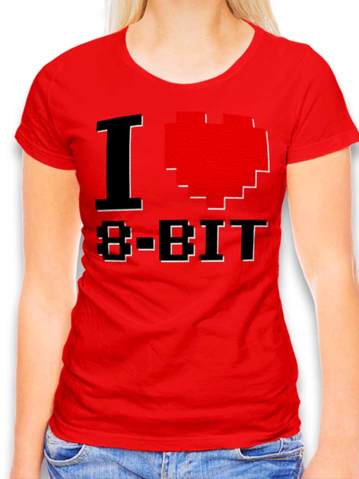 I Love 8 Bit Damen T-Shirt rot L
