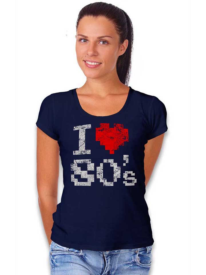 i-love-80s-vintage-damen-t-shirt dunkelblau 2