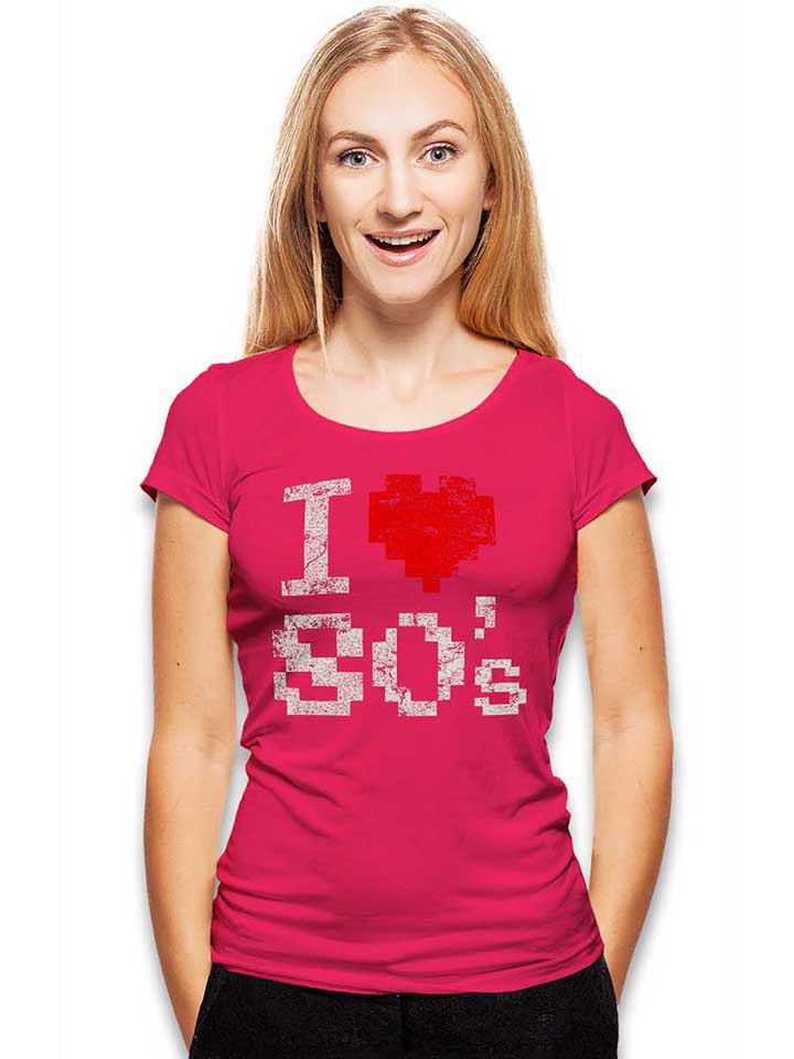 i-love-80s-vintage-damen-t-shirt fuchsia 2