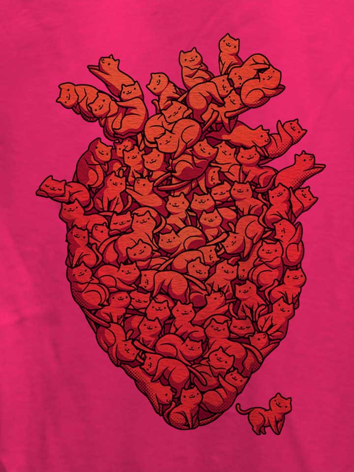 i-love-cat-heart-damen-t-shirt fuchsia 4