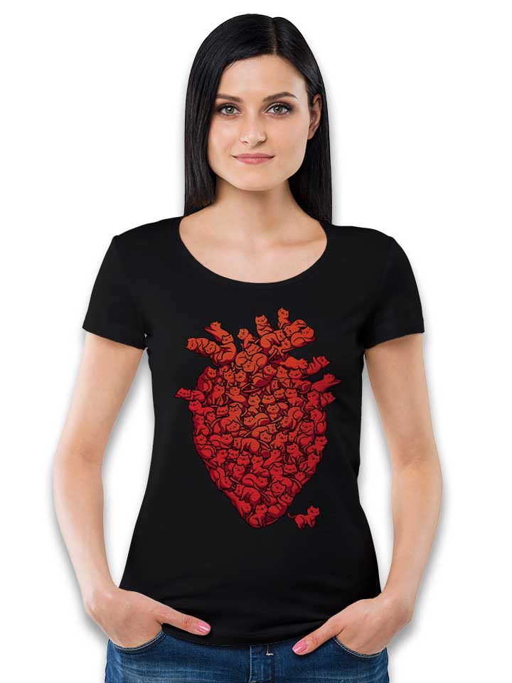 i-love-cat-heart-damen-t-shirt schwarz 2