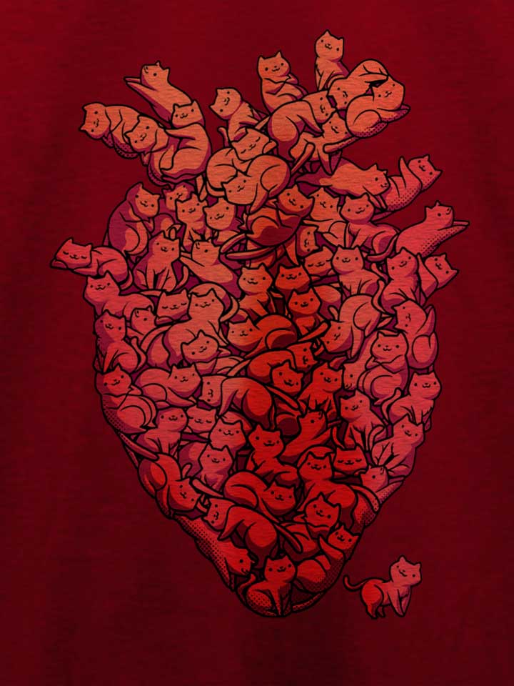 i-love-cat-heart-t-shirt bordeaux 4