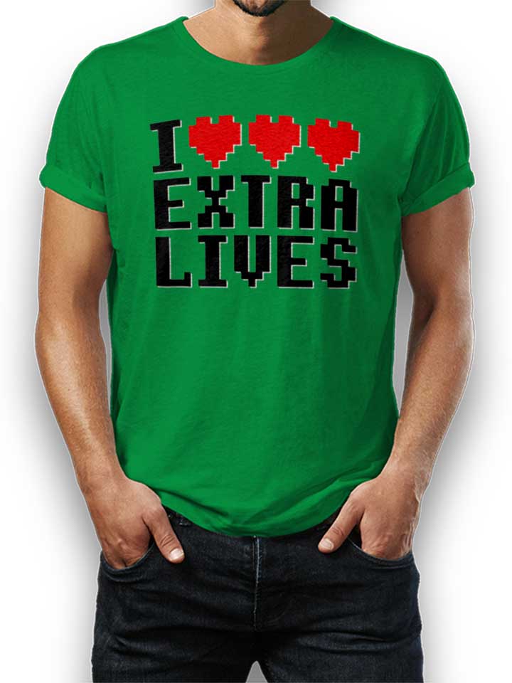 I Love Exra Lives T-Shirt verde L