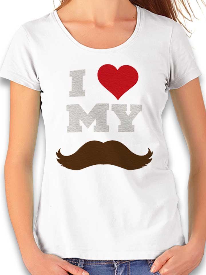i-love-my-mustache-damen-t-shirt weiss 1