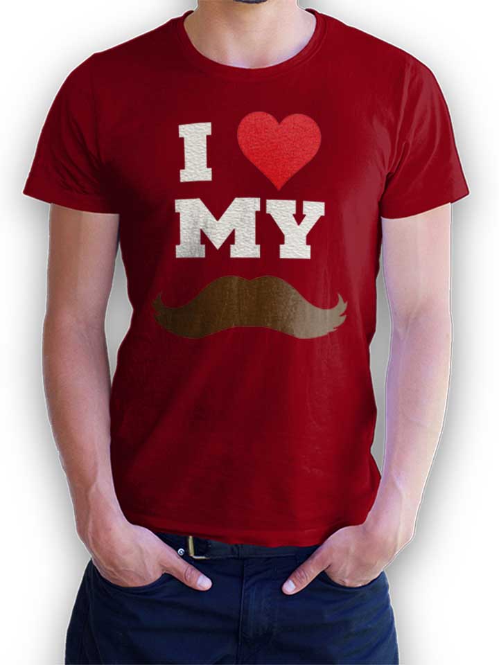 i-love-my-mustache-t-shirt bordeaux 1