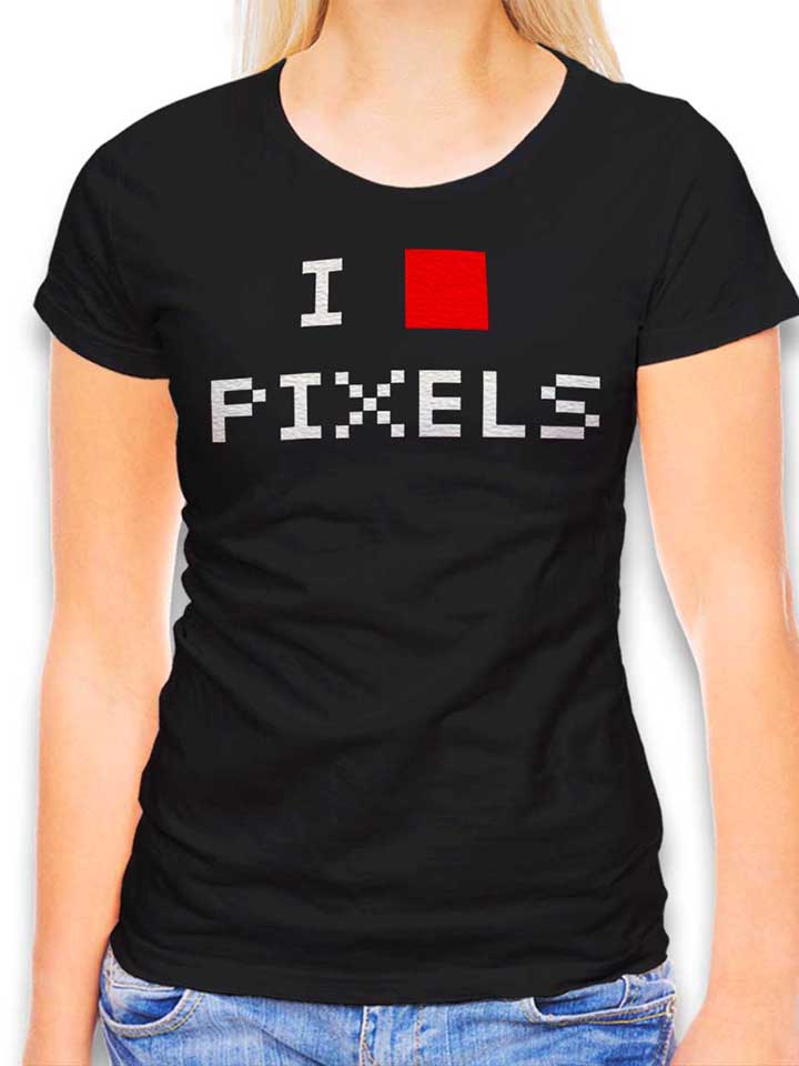 I Love Pixels T-Shirt Femme noir L