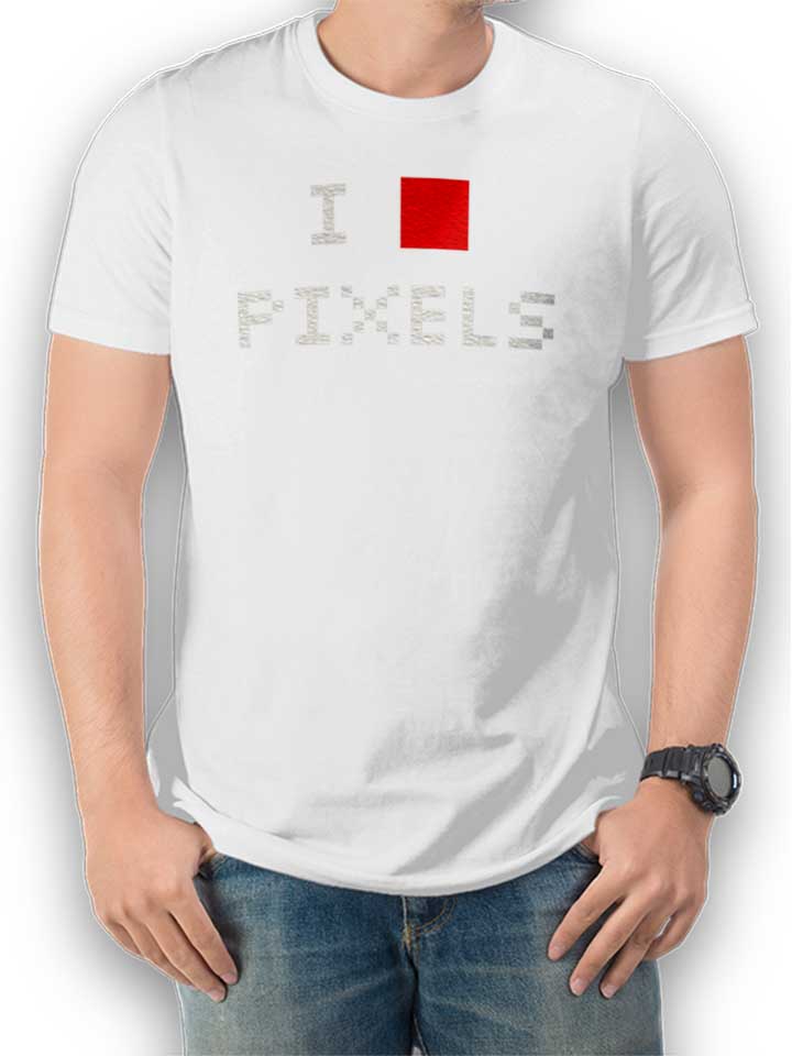 I Love Pixels T-Shirt bianco L