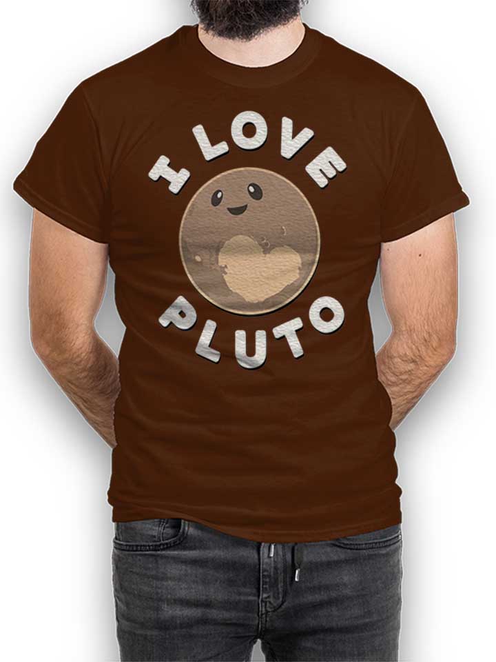 I Love Pluto T-Shirt braun L