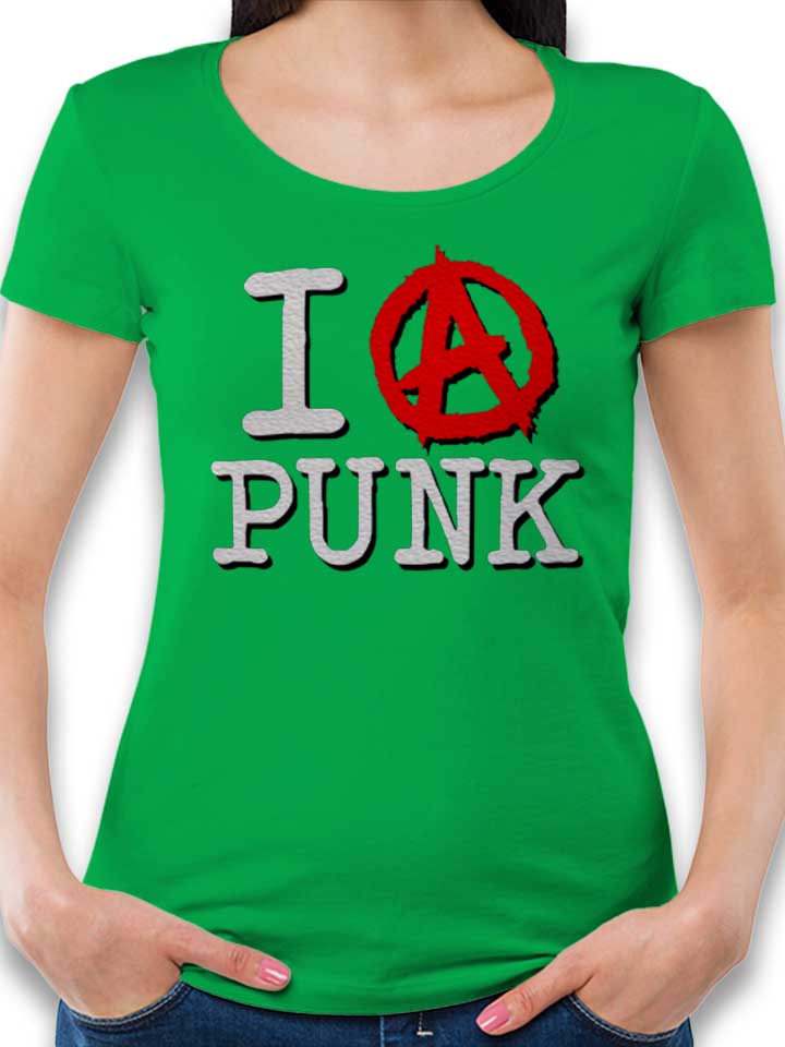 I Love Punk T-Shirt Donna verde L