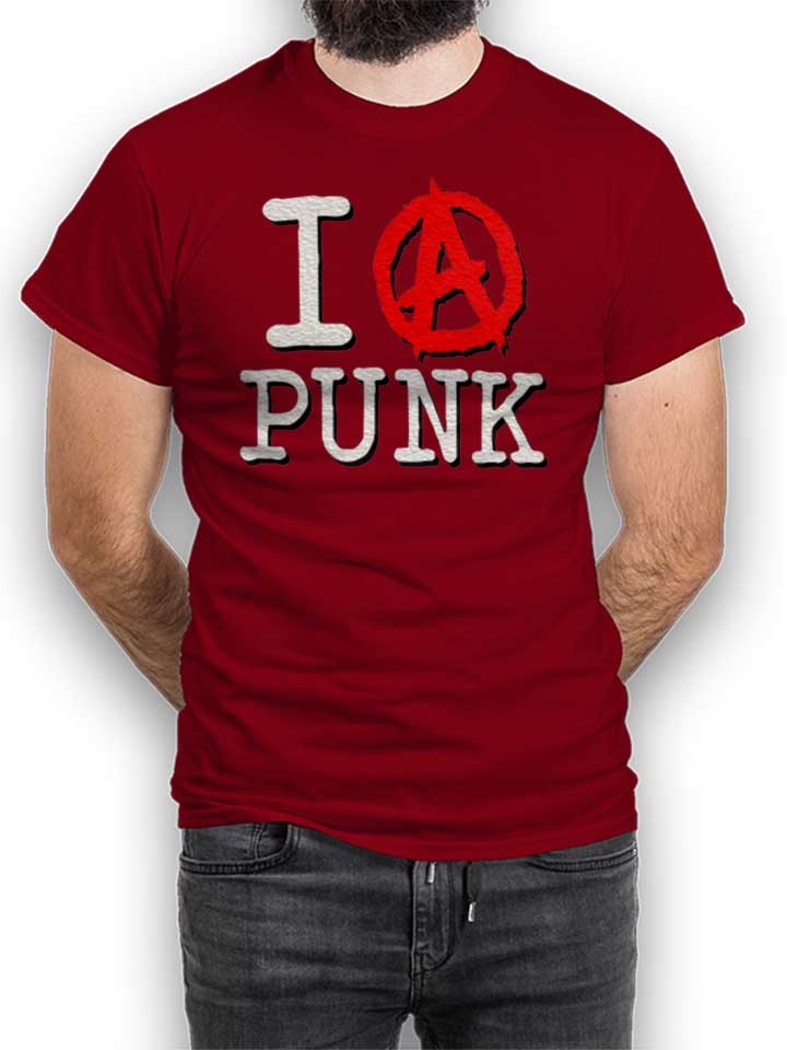 I Love Punk T-Shirt maroon L