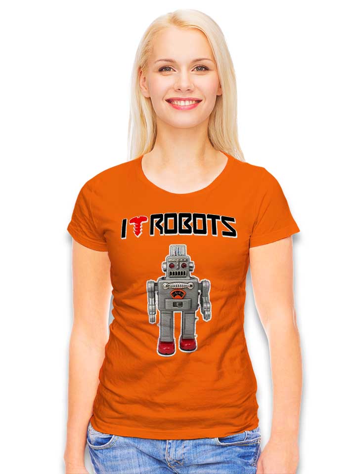 i-love-robots-damen-t-shirt orange 2