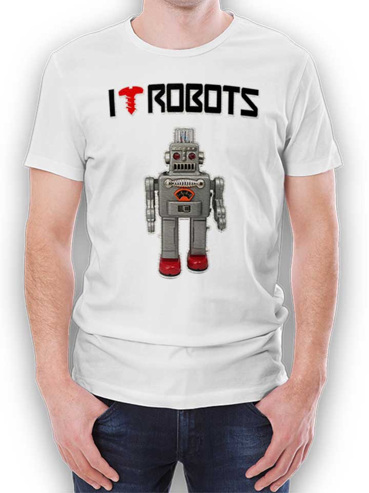 I Love Robots T-Shirt white L