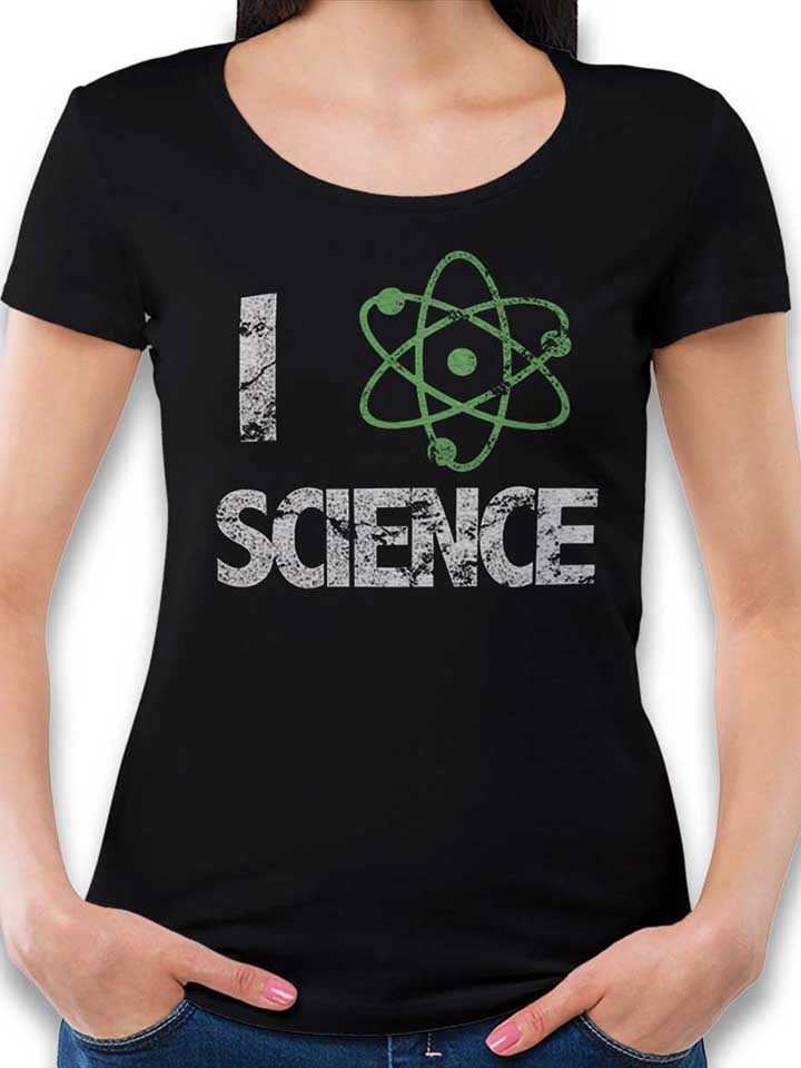 I Love Science Vintage T-Shirt Donna nero L