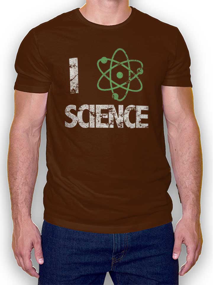 I Love Science Vintage T-Shirt braun L